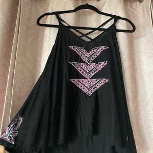 Spaghetti strap criss cross blouse